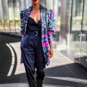 Signed Blake The Drop Beautiful Statement Ruched Long Sleeve Blazer/Dress, S